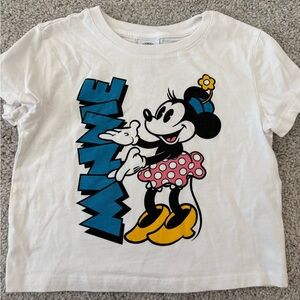 Disney Minnie Mouse White Tee with Blue and Yellow Accents